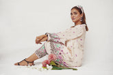 Blossom Beige Floral Printed- unstitched - Brands Kahani
